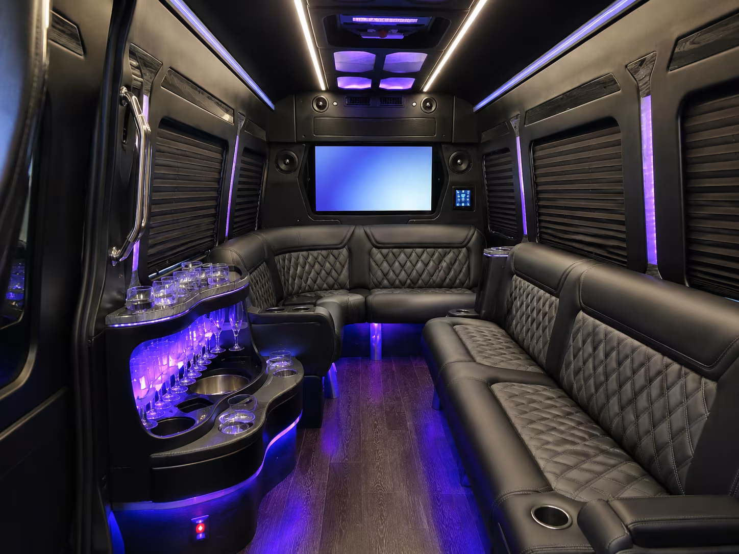jersey city 30 passenger party bus interior
